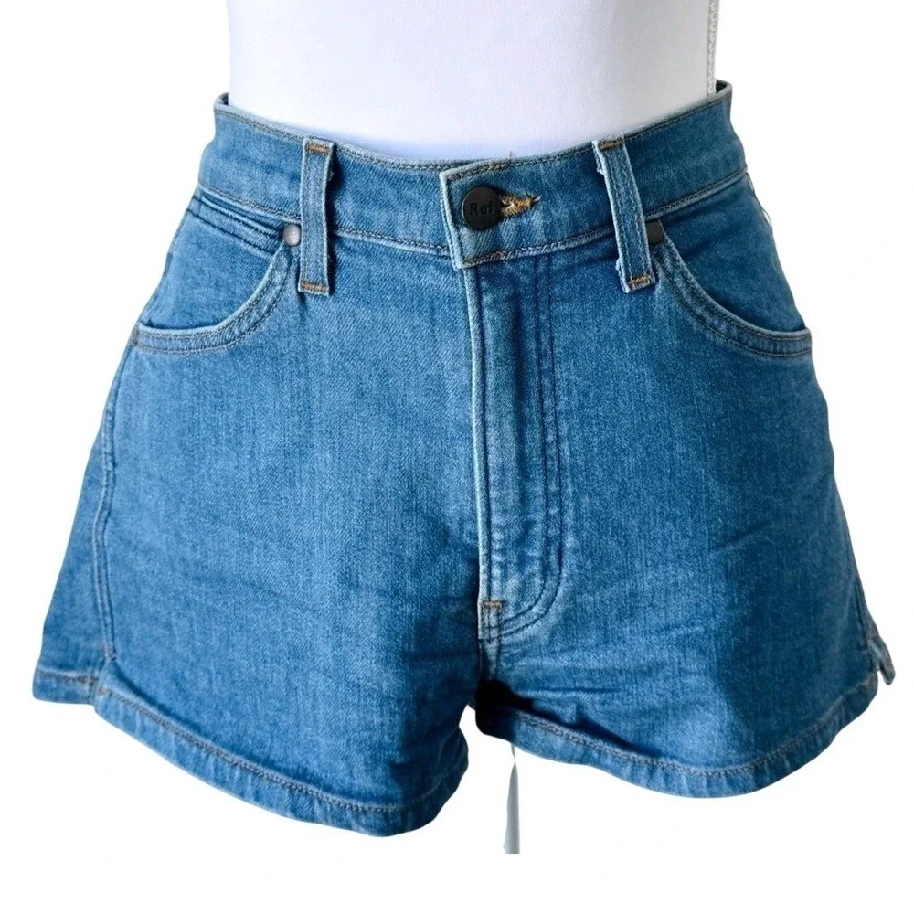 Reformation Cowgirl Short Shorts Blue Denim High Rise Smart Ass Sz 27